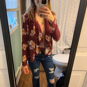 Floral light weight sweater